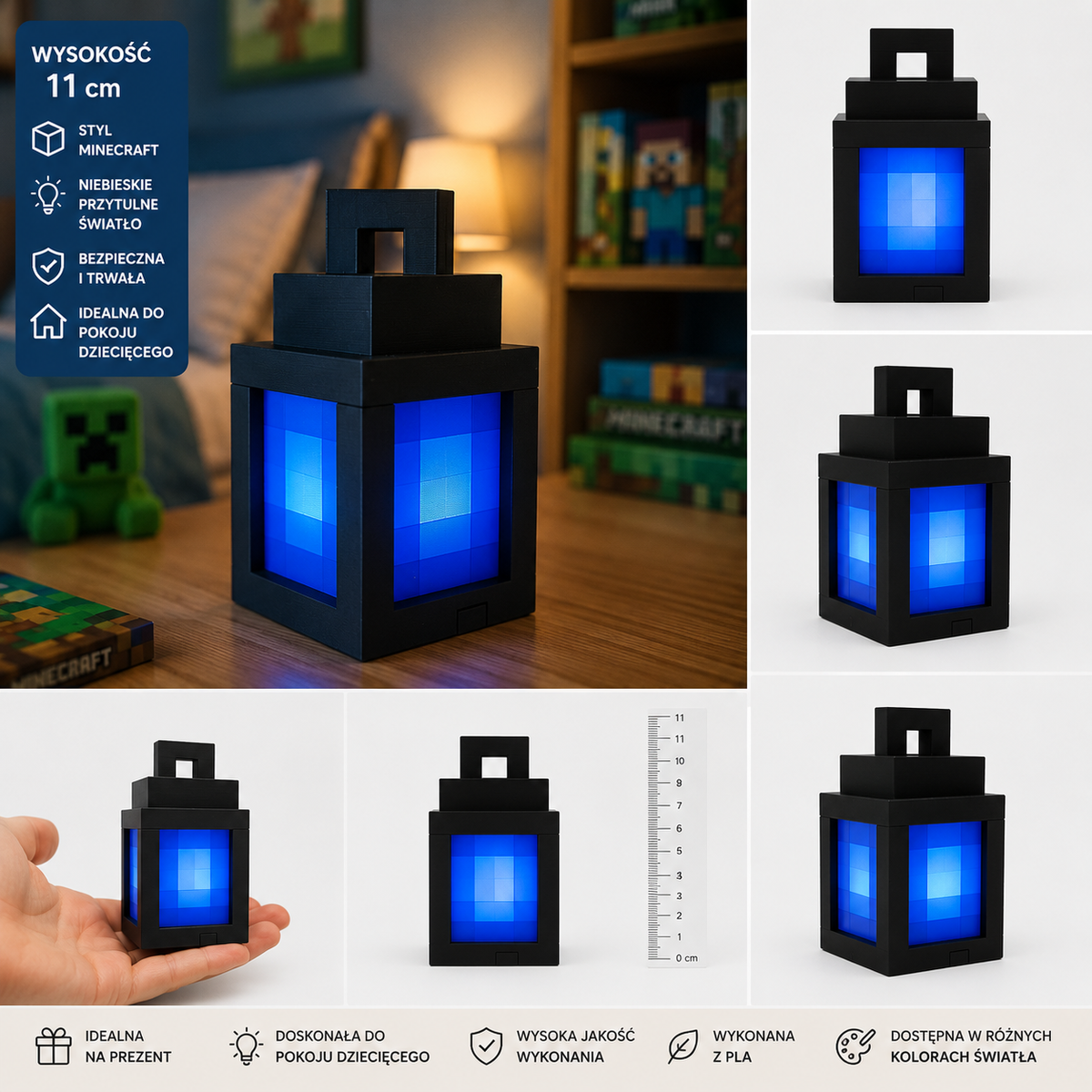 Latarnia z Minecraft – Lampka LED