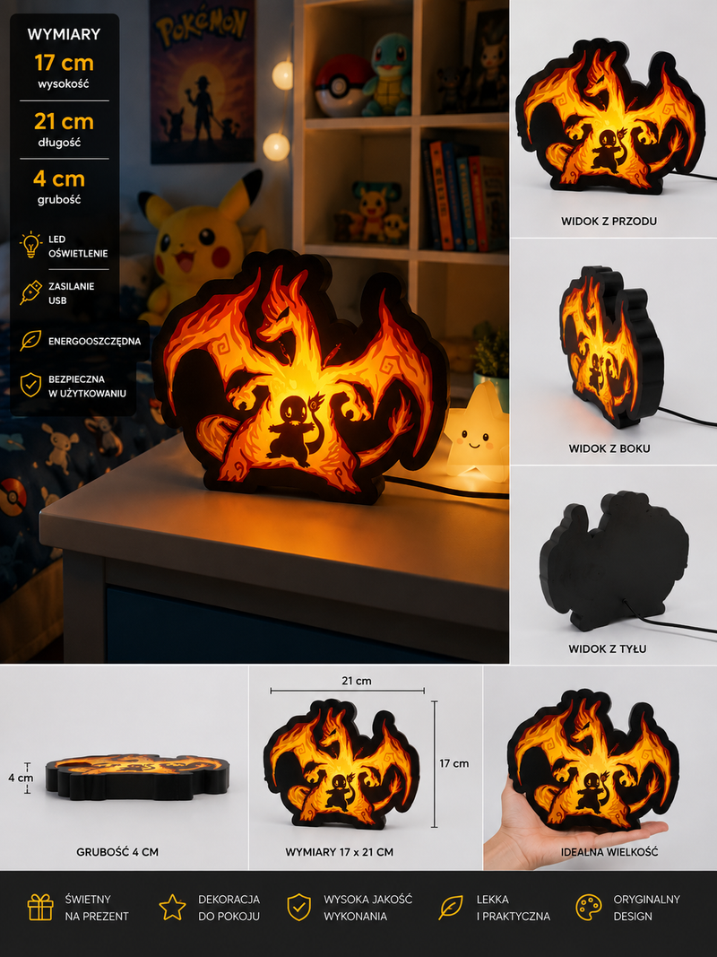 Lampa LED Charizard